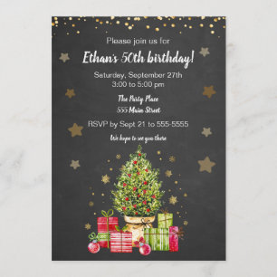 Weihnachtsbaum Geburtstagsfeier Einladung