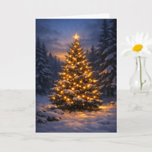 Weihnachtsbaum gefaltete Grußkarte Wald Karte