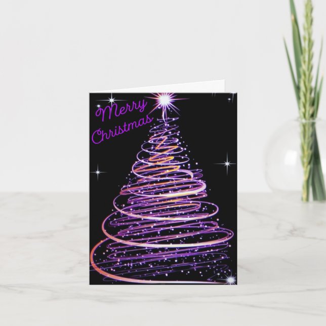 Weihnachtsbaum gefaltete Weihnachtskarte Feiertagskarte (Vorderseite)