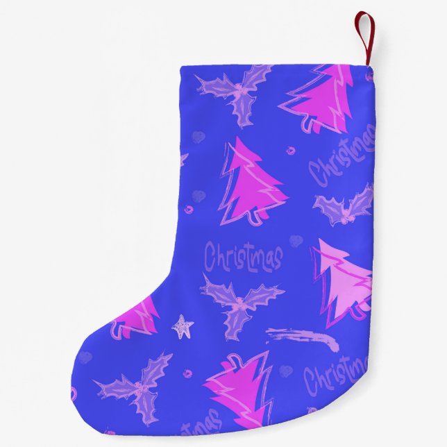 Weihnachtsbaum gemustert Stoking Sock Doppelseitig Kleiner Weihnachtsstrumpf (Rückseite)