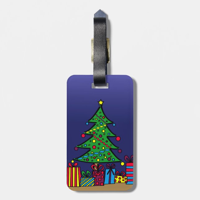 Weihnachtsbaum Gepäckanhänger (Rückseite vertikal)
