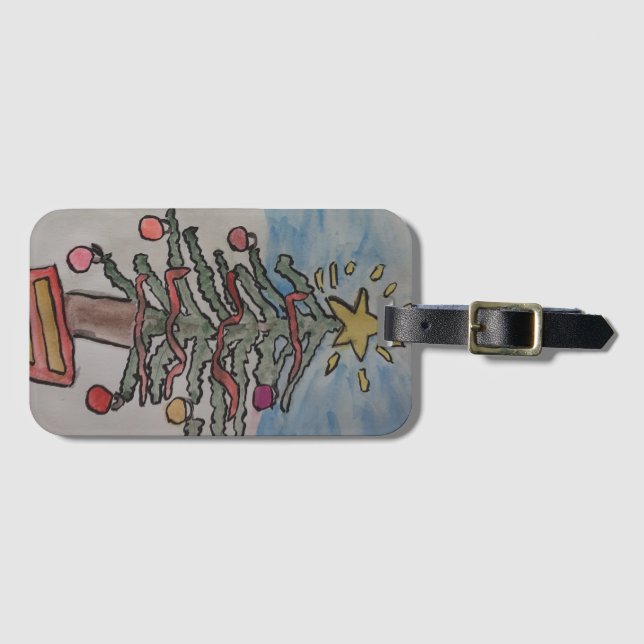 Weihnachtsbaum Gepäckanhänger (Vorderseite (Horizontal))