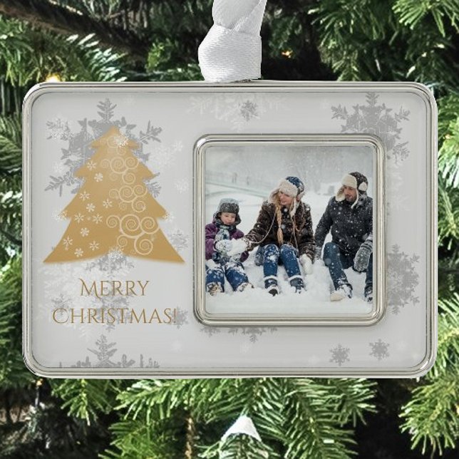 Weihnachtsbaum Gerahmte Ornamente Rahmen-Ornament Silber (Gold Festive Christmas Tree Framed Ornament)