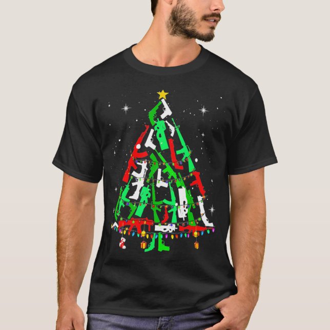 Weihnachtsbaum-Geschenk für Lover-Waffen T-Shirt (Vorderseite)