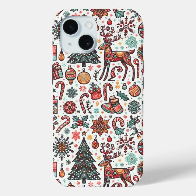 Weihnachtsbaum Geschenk Muster iPhone 15 Fall Case-Mate iPhone Hülle (Rückseite)