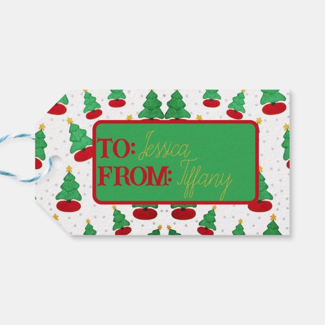 Weihnachtsbaum Geschenkanhänger (Rückseite Horizontal)