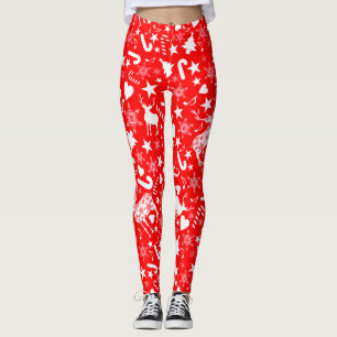 Weihnachtsbaum, Geschenke, Bonbons und Dekoratione Leggings