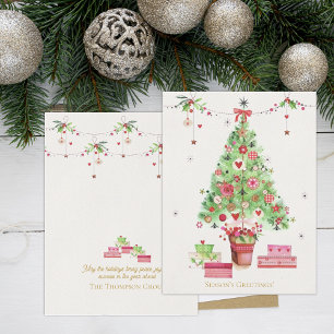 Weihnachtsbaum & Geschenke Feierliche Feiertage Postkarte