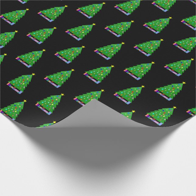 Weihnachtsbaum + Geschenke Geschenkpapier (Ecke)