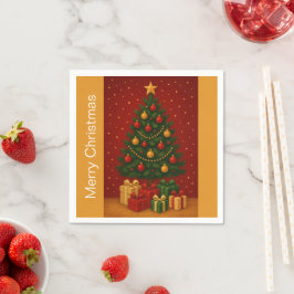 🎄 Weihnachtsbaum & Geschenke Napkin - Klassischer Serviette