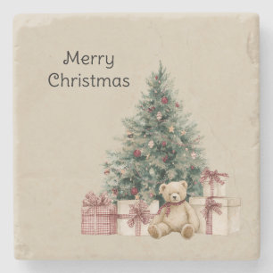 Weihnachtsbaum-Geschenke Teddybär Steinuntersetzer