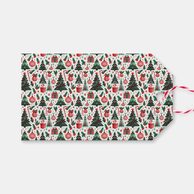 Weihnachtsbaum, Geschenke, Zuckerrohr Geschenkanhänger (Vorderseite (Horizontal))
