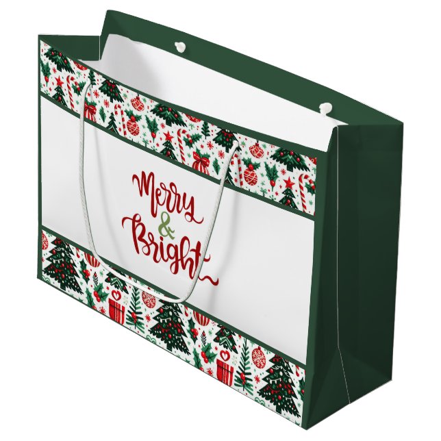 Weihnachtsbaum, Geschenke, Zuckerrohr Große Geschenktüte (Vorderseite Schrägansicht)