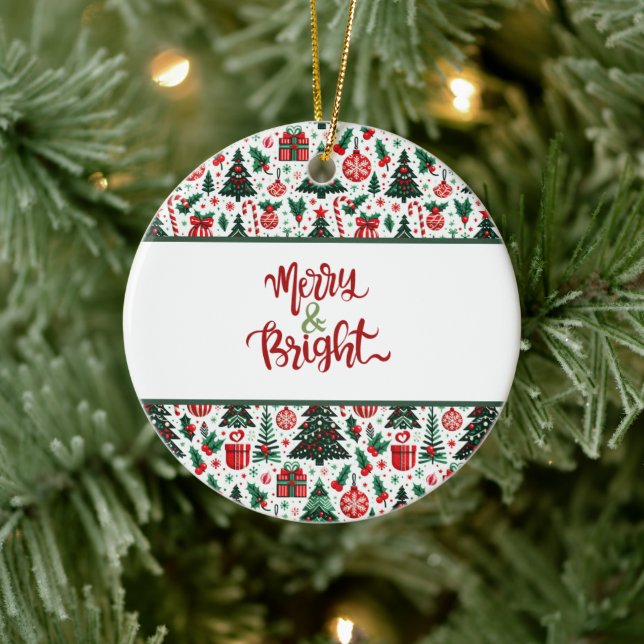 Weihnachtsbaum, Geschenke, Zuckerrohr Keramik Ornament (Baum)
