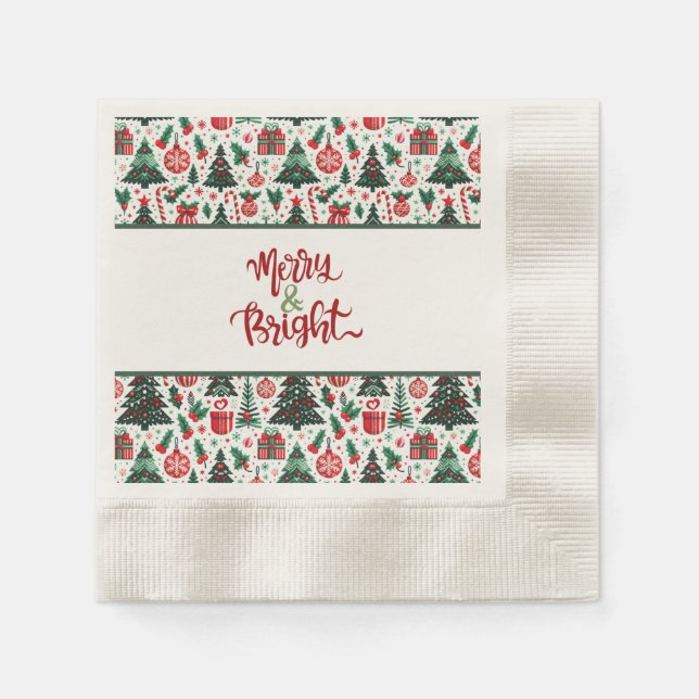 Weihnachtsbaum, Geschenke, Zuckerrohr Serviette (Vorderseite)