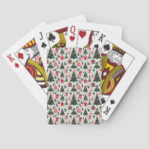 Weihnachtsbaum, Geschenke, Zuckerrohr Spielkarten