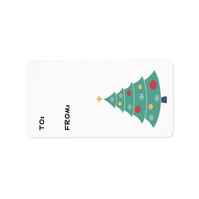 Weihnachtsbaum-Geschenketiketten Adressaufkleber (Vorne)