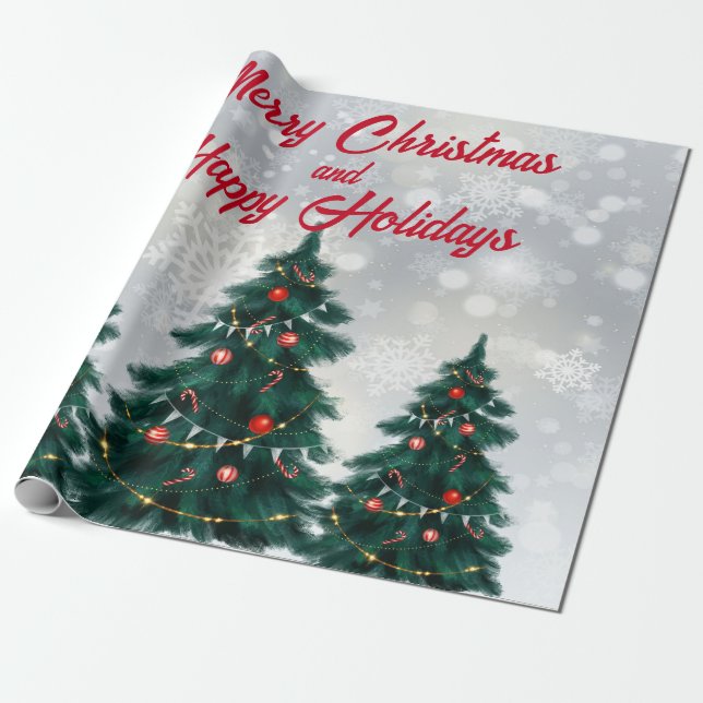 Weihnachtsbaum Geschenkpapier (Ungerollt)