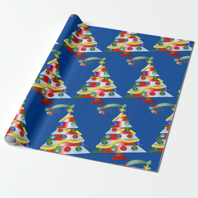 Weihnachtsbaum Geschenkpapier (Ungerollt)