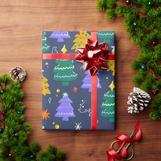 Weihnachtsbaum Geschenkpapier (Feiertagsgeschenk)
