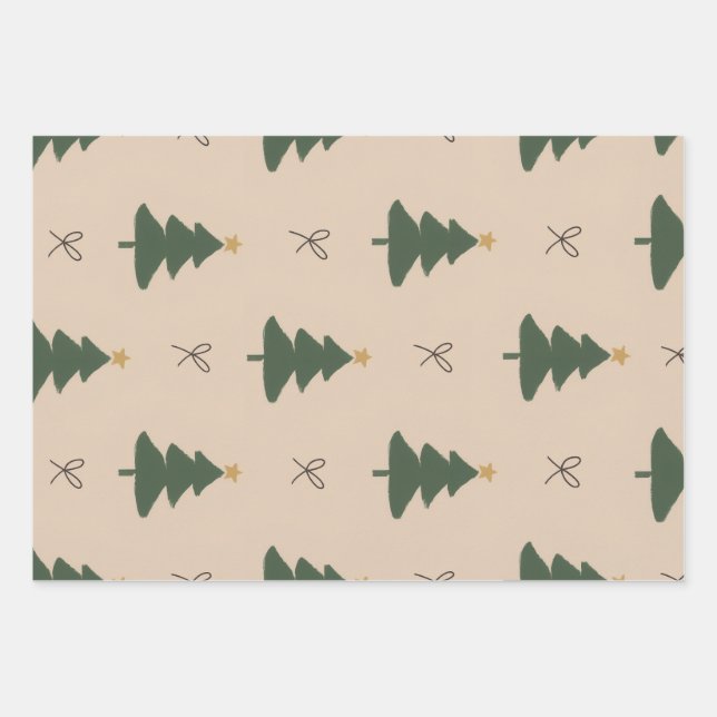 Weihnachtsbaum Geschenkpapier Set (Vorderseite 3)