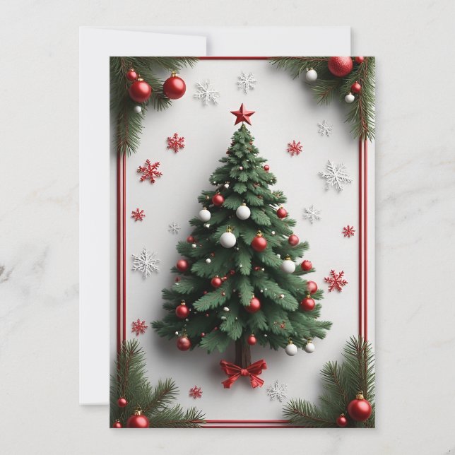 Weihnachtsbaum, geschmückt karte (Vorderseite)