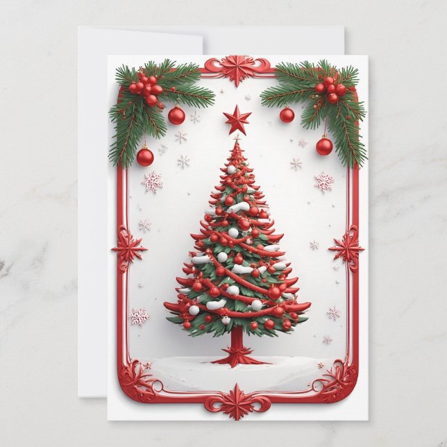 Weihnachtsbaum, geschmückt karte (Vorderseite)