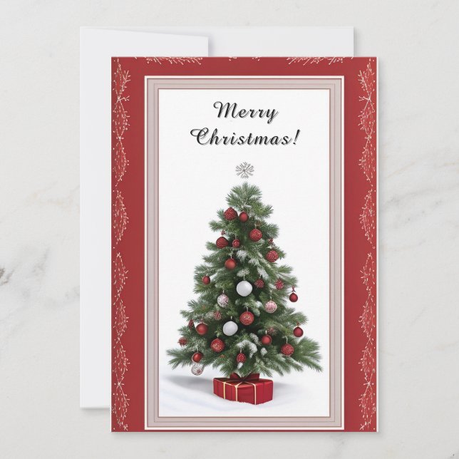 Weihnachtsbaum, geschmückt karte (Vorderseite)