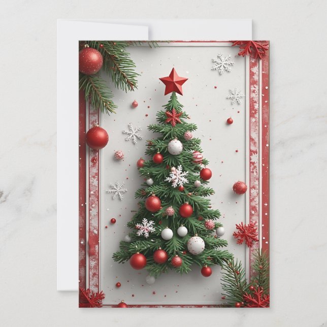 Weihnachtsbaum, geschmückt karte (Vorderseite)