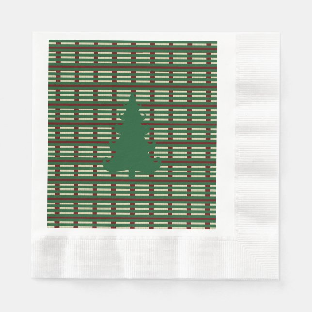 Weihnachtsbaum gestreift serviette (Vorderseite)