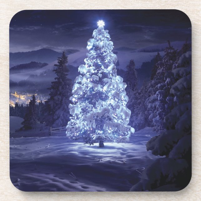 Weihnachtsbaum Getränkeuntersetzer (Vorderseite)