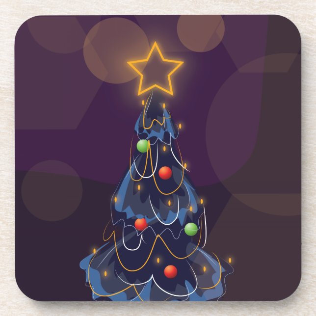 Weihnachtsbaum Getränkeuntersetzer (Vorderseite)