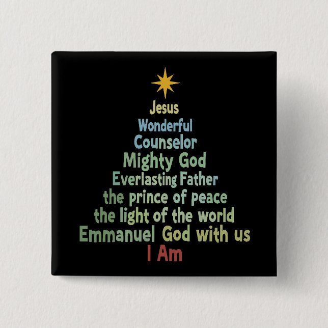 Weihnachtsbaum Gift Faith Christlich Holiday Merry Button (Vorderseite)