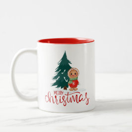 Weihnachtsbaum-Gingerbread-Feiertags-Tasse  Zweifarbige Tasse