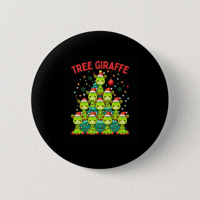 Weihnachtsbaum Giraffe Holiday Giraffen Sant Button (Vorderseite)