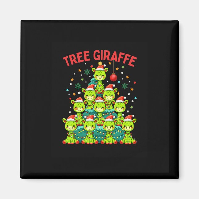 Weihnachtsbaum Giraffe Holiday Giraffen Sant Magnet (Vorne)