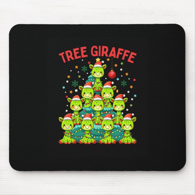 Weihnachtsbaum Giraffe Holiday Giraffen Sant Mousepad (Vorne)