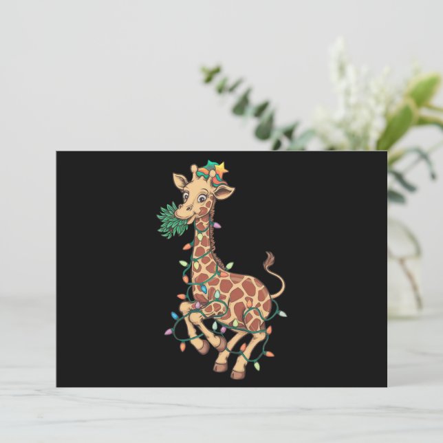 Weihnachtsbaum Giraffe Lover Geschenk Liebe Feiertagskarte (Stehend Vorderseite)