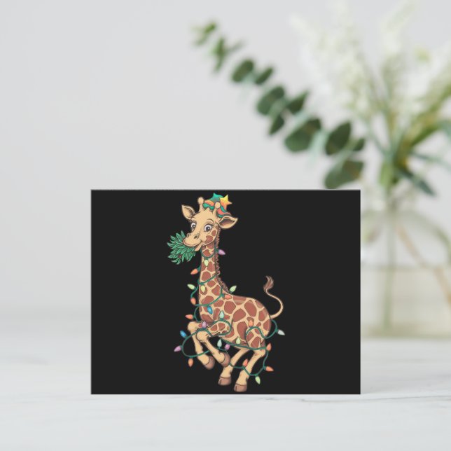 Weihnachtsbaum Giraffe Lover Geschenk Liebe Feiertagspostkarte (Stehend Vorderseite)
