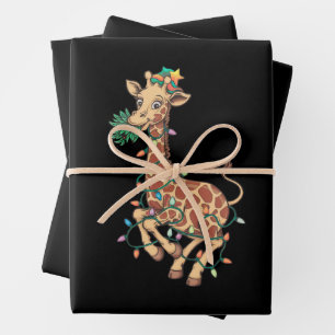 Weihnachtsbaum Giraffe Lover Geschenk Liebe Geschenkpapier Set