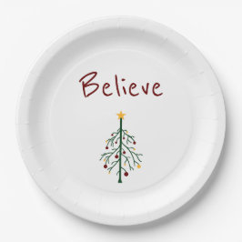 Weihnachtsbaum glaubt festlich pappteller