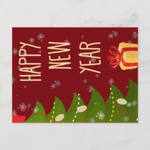 Weihnachtsbaum glücklich Neues Jahr Postkarte