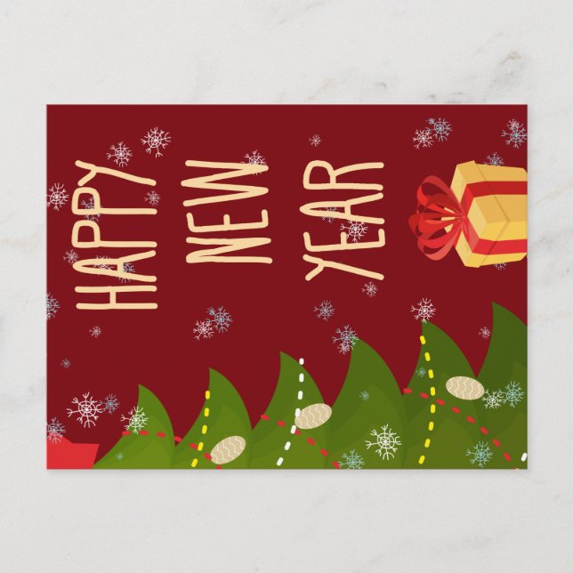 Weihnachtsbaum glücklich Neues Jahr Postkarte (Vorderseite)