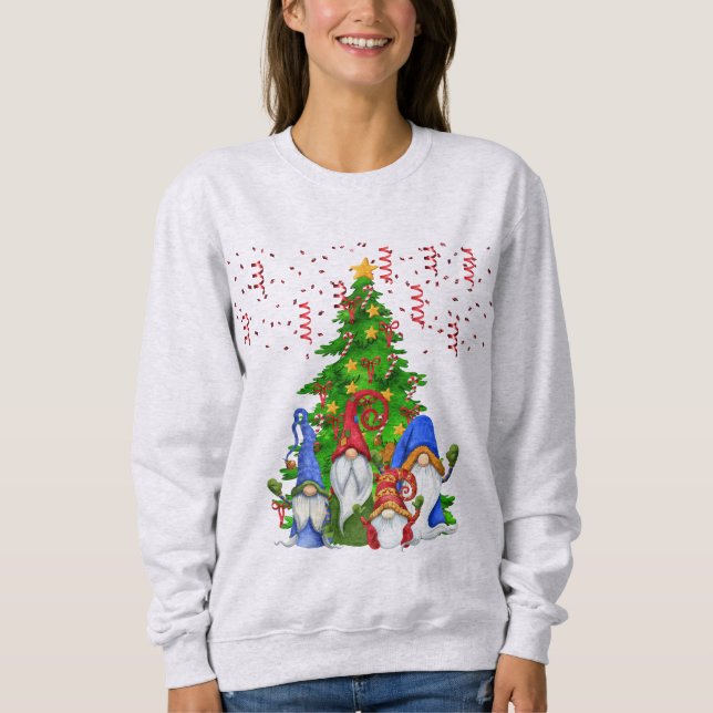 Weihnachtsbaum Gnomes Sweatshirt (Vorderseite)