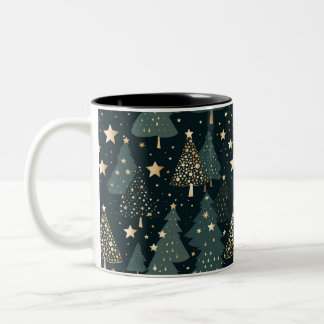 Weihnachtsbaum Gold Grüne Muster Dekoration Zweifarbige Tasse