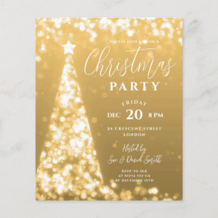 Weihnachtsbaum Gold Modernes Party laden ein Flyer