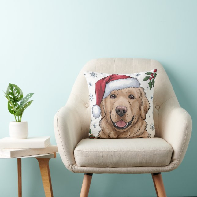 Weihnachtsbaum Golden Retriever Throw Kissen (Stuhl )