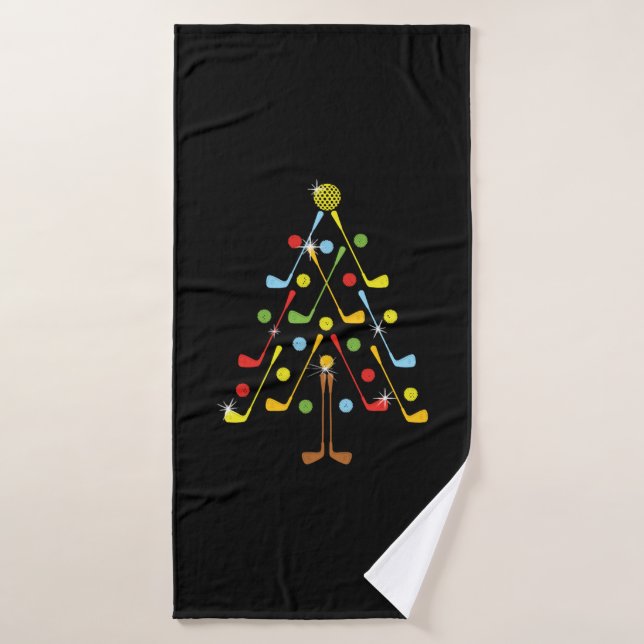 Weihnachtsbaum Golf Ball Shirt Badehandtuch (Badehandtuch)