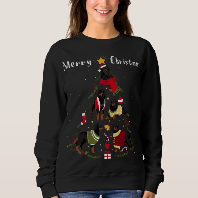 Weihnachtsbaum Gordon Setter Lover Xmas Dog Eigent Sweatshirt (Vorderseite)