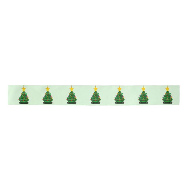 Weihnachtsbaum Green Ribbon Satinband (Vorderseite)